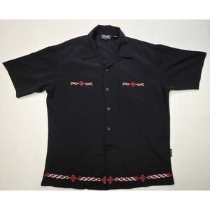 Vintage Dragonfly Clothing Shirt‎ Mens Large Black Embroidered Limited Use